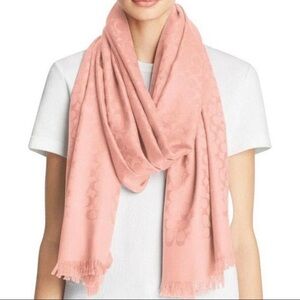 COACH Signature C Wool and Silk Blend Shawl
